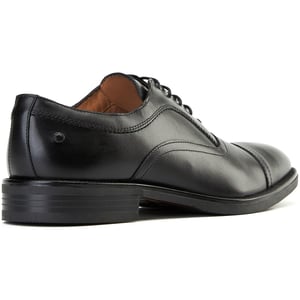 Base London Leren Heren zwarte Oxford schoenen met revers