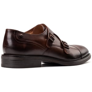 Base London Taper Leren Heren Bruine Dubbele Monk Schoenen