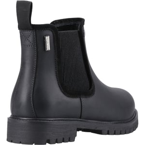 Hunter Canna Dealer Boot Leer Dames Zwarte Flat Chelsea Boots