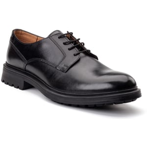 Base London Locke Leren Heren Zwarte Veterschoenen
