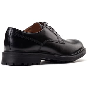Base London Locke Leren Heren Zwarte Veterschoenen