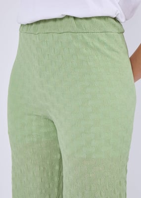 Sage Green Elastic Taille Uitlopende Broek