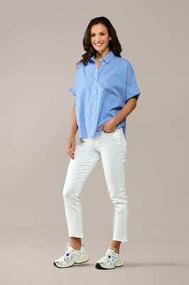 Caroline Tensen Leeds Oversized Check Blouse Wit / Navy