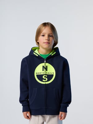 North Sails Hoodie Rits met maxi-logo