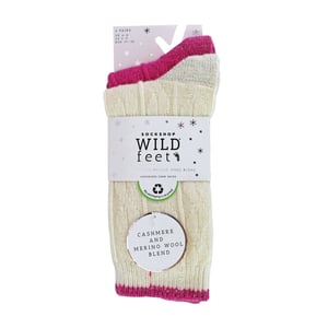 2-pack Dames Kabelgebreide Hak- en Teen Sokken