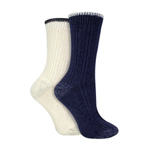2-Pack Dames Kousen met Kabelbreisel voor Hak en Tenen