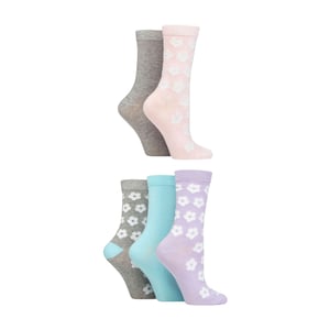5-Pack Dames Jacquard Patroon Crew Sokken