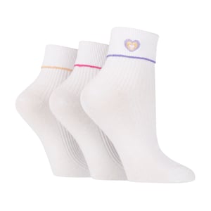 3-Pack Damesmode Omgevouwen Top Rib Lounge Sokken