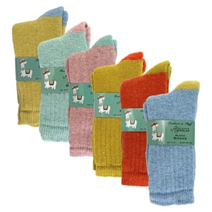 6 Paar Dames Alpaca Lounge Sokken Voor Het Bed