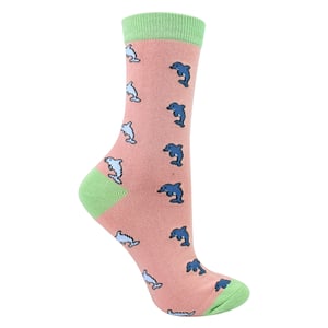 Dames Dolphins Novelty Geprinte Bamboosokken