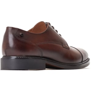 Base London Magnus Leren Herenschoenen In Verbrand Bruin Oxford-Model