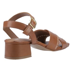 Hush Puppies Lyla Hielled Leren Dames Tan Sandalen