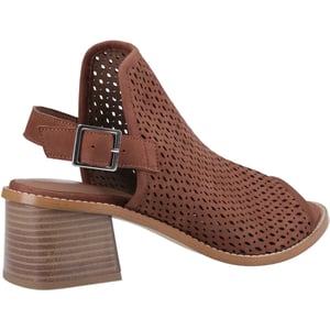 Hush Puppies Louise Hakken Leren Dames Bruine Sandalen