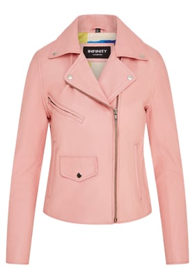 Babyroze klassieke Brando biker leren jas voor dames - Broome