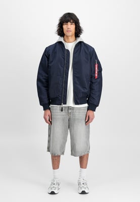 MA-1 Zip Hood Back Embroidery Bomber Jacket