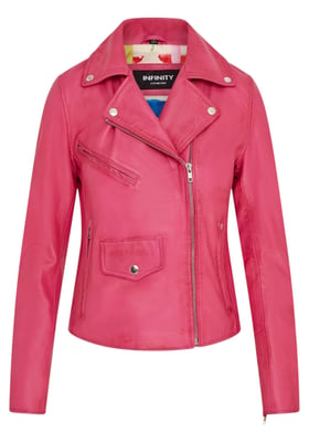 Dames fuchsia roze klassieke Brando biker leren jas - Broome