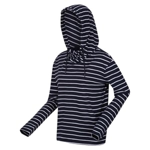 Regatta Dames/Dames Monsal Gestreepte Hoodie (Marine, Wit)
