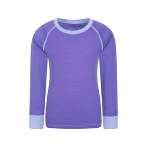 Mountain Warehouse Kinder/Kids Merino II Contrast Ronde Hals Base Layer Top (Paars)