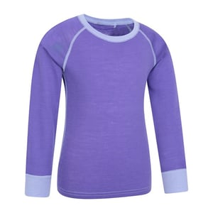 Mountain Warehouse Kinder/Kids Merino II Contrast Ronde Hals Base Layer Top (Paars)
