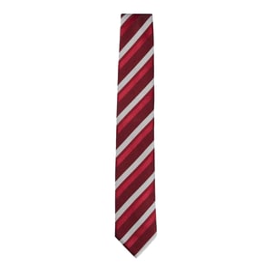 Boss Gestreepte zijden jacquard stropdas (Rood)