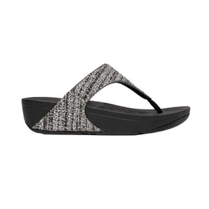 Fit Flop Dames/Dames Lulu Shimmer Weave Toe Post Sandalen (Zwart)
