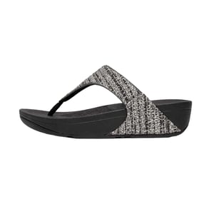 Fit Flop Dames/Dames Lulu Shimmer Weave Toe Post Sandalen (Zwart)