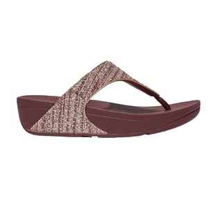 Fit Flop Dames/Dames Lulu Shimmer Weave Toe Post Sandalen (Bruin)