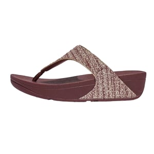 Fit Flop Dames/Dames Lulu Shimmer Weave Toe Post Sandalen (Bruin)