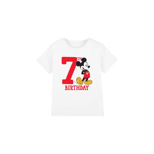 Disney Kinderen/Kinderen Mickey Mouse 7e Verjaardag T-Shirt (Wit)