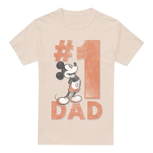 Disney Heren Nummer 1 Papa Mickey Mouse T-Shirt (Natuurlijk)