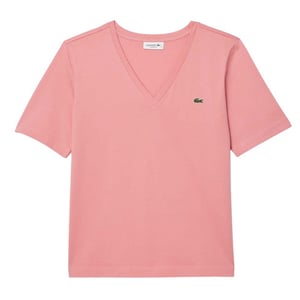 Lacoste Dames/Dames Katoen V Hals Relaxed Fit T-shirt (Roze)