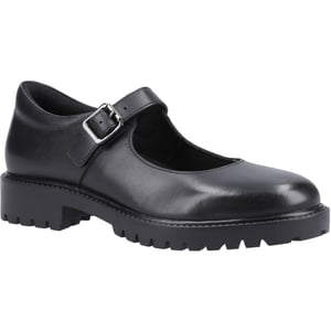 Hush Puppies Aurora Senior Meisjes Zwart Leren Schoenen