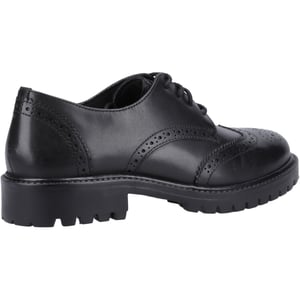 Hush Puppies Athena Senior Meisjes Zwart Leren Brogues
