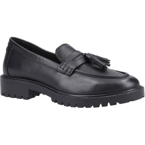 Hush Puppies Abigail Senior Meisjes Zwarte Leren Mocassins