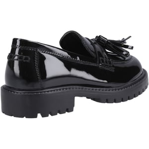 Hush Puppies Abigail Patent Senior Meisjes Zwarte Leren Mocassins