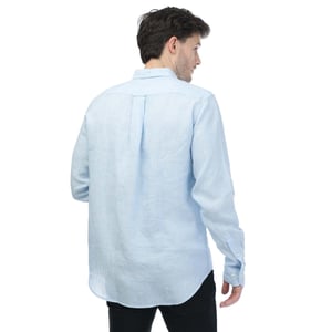 Gant Heren Linnen Normaal Overhemd (Blauw)