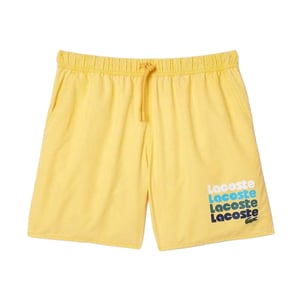 Lacoste Herenzwembroek gewassen halflang (Geel)