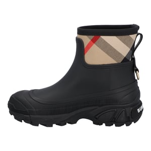 Burberry dames controlepaneel regenlaarzen in zwart rubber