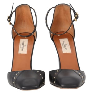 Valentino Studded Enkelsandalen in Zwart Leer