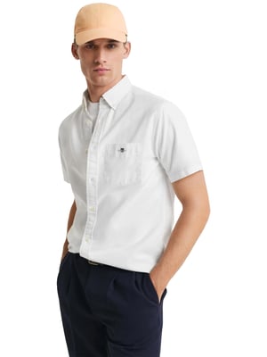 Gant Heren Regular Korte Mouw Oxford Overhemd