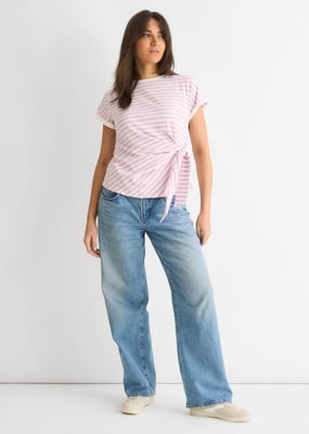Lila gestreepte top