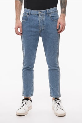 Tapered Fit jeans met details aan de zijkanten 17 cm in blauw