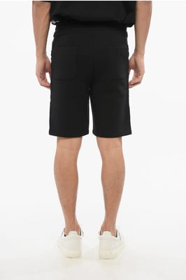 Jersey shorts met zijlogoband in zwart