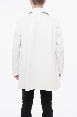 MM14 Waterdichte trenchcoat met fluwelen kraag in wit