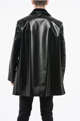 MM4 MM14 Waterdichte trenchcoat met fluwelen kraag in zwart