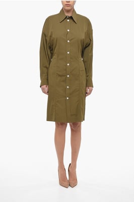 Oversized overhemdjurk in bruin