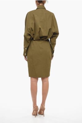 Oversized overhemdjurk in bruin