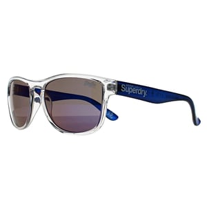 Superdry Rockstar 175 glanzend helder kristal en blauwe kristalblauwe spiegelzonnebril