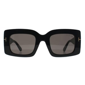 Tom Ford Brigitta FT1188 01A glanzend zwartgrijs met lichte spiegel zonnebril