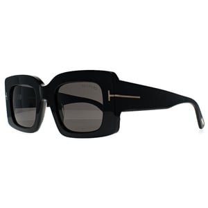 Tom Ford Brigitta FT1188 01A glanzend zwartgrijs met lichte spiegel zonnebril